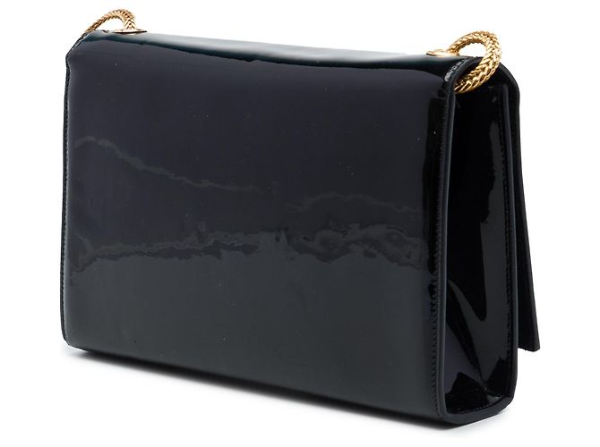 Autre Marque Saint Laurent Black Medium Patent Classic Monogram Kate Tassel Crossbody Nero - vista 2