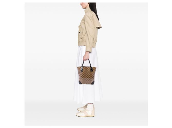 Borsa Tote Gucci Beige GG Crystal con Charms Verticali - vista 6