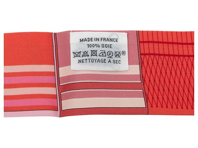 Twilly in seta Hermès Pink Couvertures Nouvelles Rosa - vista 3