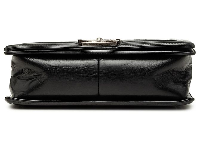Le Boy Chanel Black Old Medium Quilted Lambskin Double Stitch Boy Flap Preto - vista 3