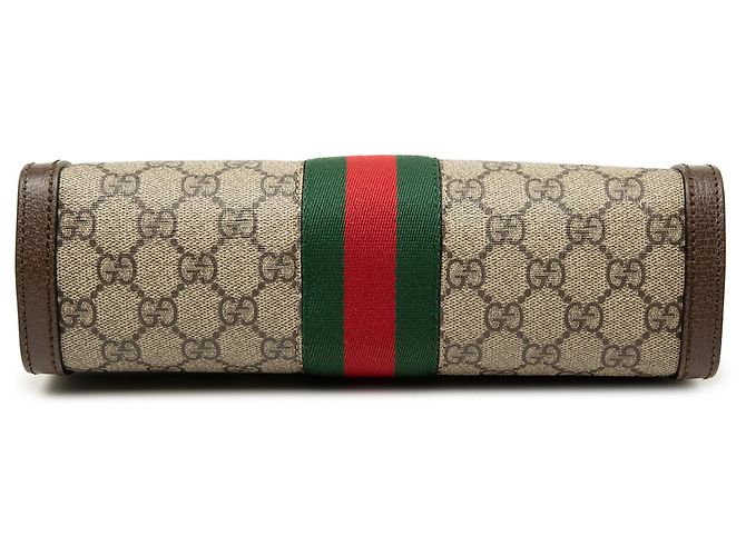 Gucci Beige Small GG Supreme Web Ophidia Chain Crossbody - vista 3
