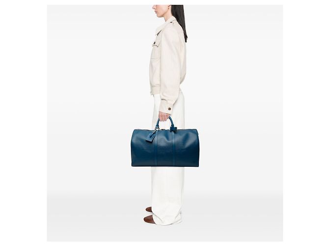 Louis Vuitton Blue Epi Keepall 50 Blau - Ansicht 7