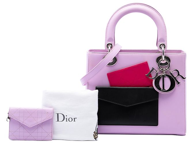 Autre Marque Dior Purple Medium Calfskin Pockets Lady Dior Porpora - vista 7