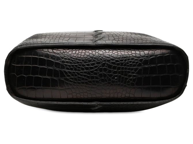 Autre Marque Bolso tote Saint Laurent de piel grabada efecto cocodrilo negro - vista 3