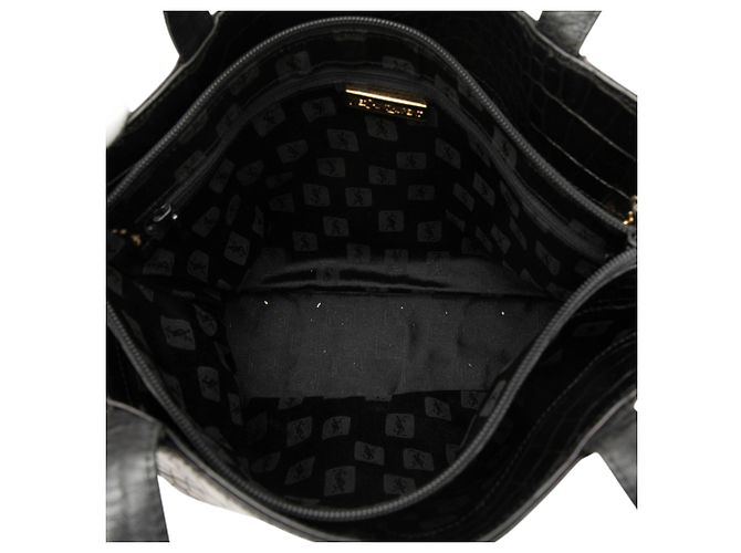 Autre Marque Bolso tote Saint Laurent de piel grabada efecto cocodrilo negro - vista 4