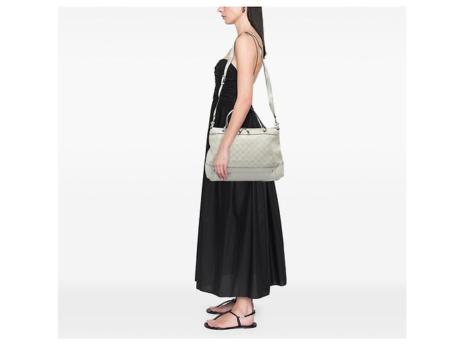 Bolsa Satchel Gucci White Guccissima Mayfair Branco - vista 5