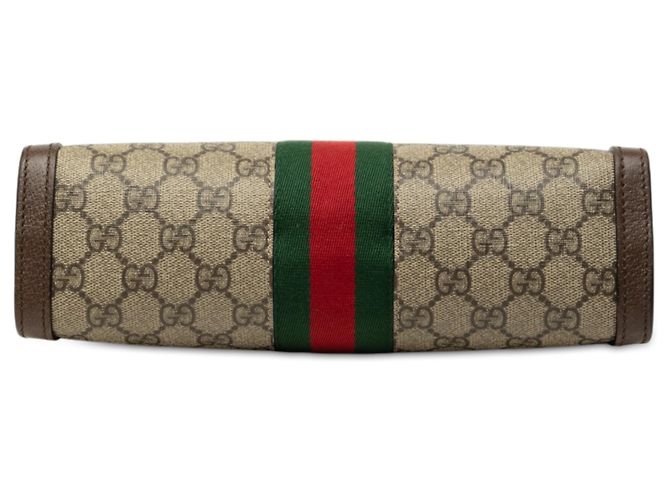 Gucci Beige Small GG Supreme Web Ophidia Chain Crossbody - vista 3
