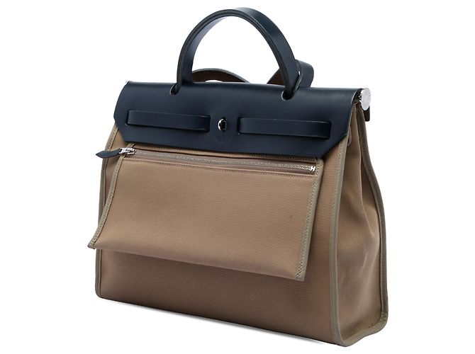 Hermès Brown Toile Herbag Zip 31 Castaño Marrón claro - vista 2