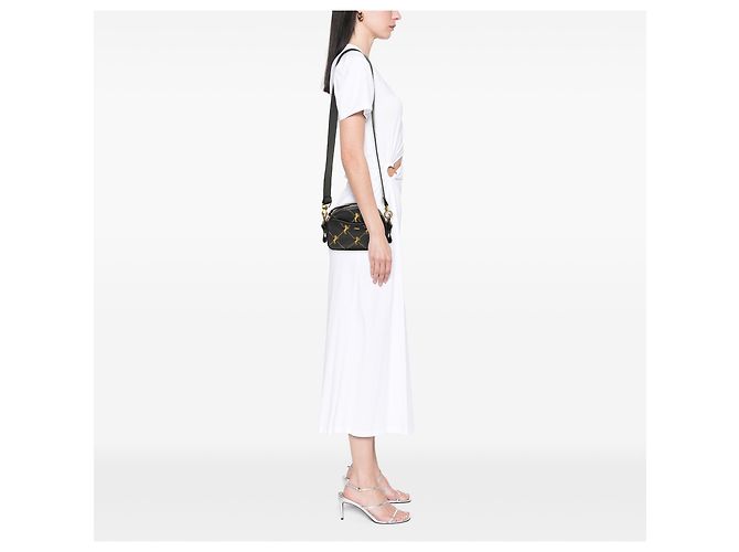 Chloé Borsa crossbody in vitello nero con borchie e ricami di piccoli cavalli - vista 6