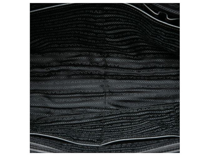 Borsa da lavoro Prada in Tessuto con rifiniture in Saffiano nero - vista 4