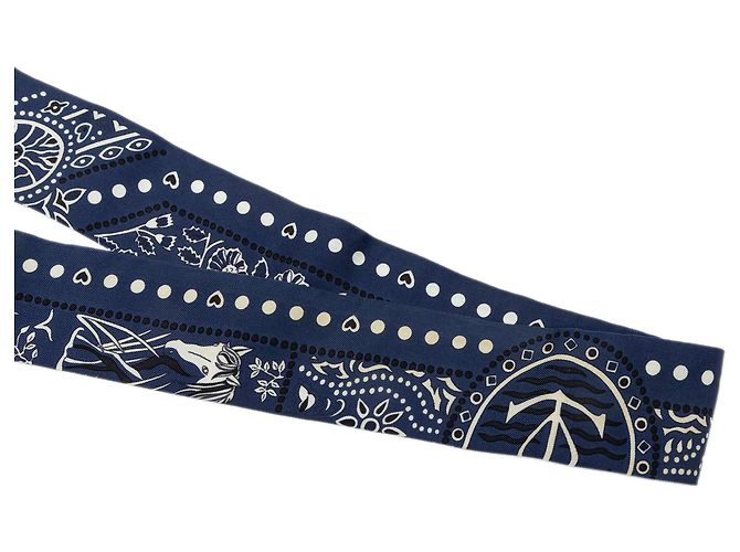 Pañuelo Twilly de seda Hermès Blue Entre Ciel Et Mer Azul Azul oscuro - vista 2