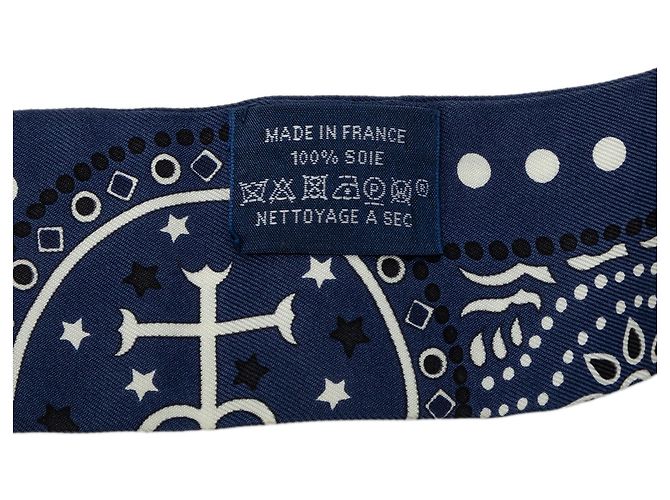 Pañuelo Twilly de seda Hermès Blue Entre Ciel Et Mer Azul Azul oscuro - vista 5