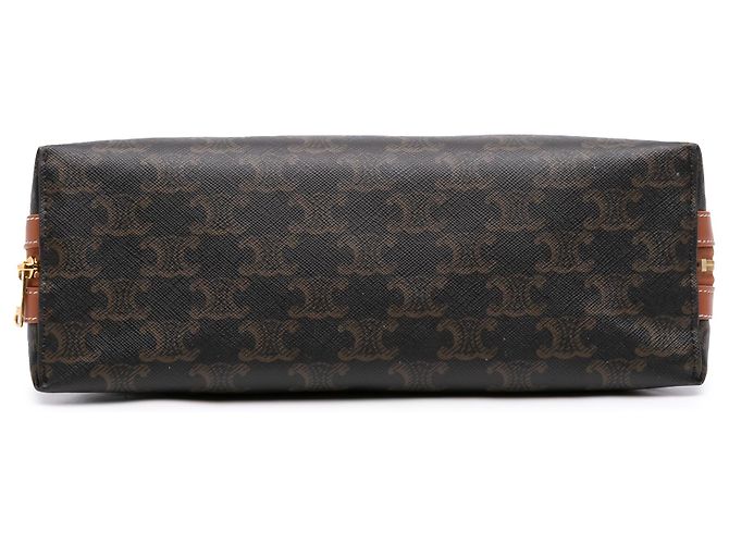 Céline Pochette Celine Brown Triomphe Coated Canvas Marron Marron foncé - vue 3