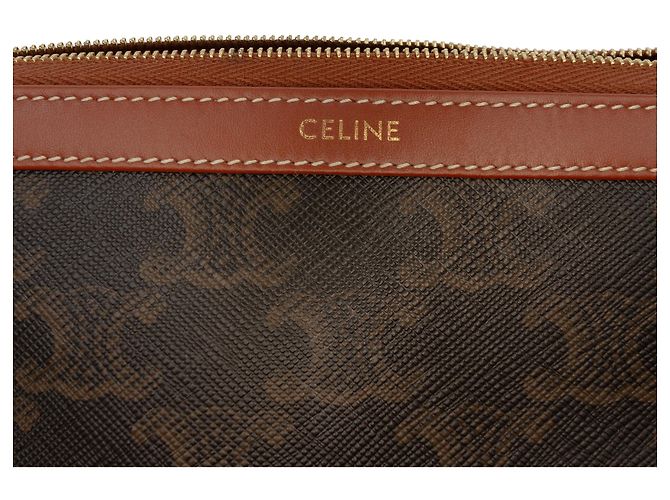 Céline Pochette Celine Brown Triomphe Coated Canvas Marron Marron foncé - vue 5