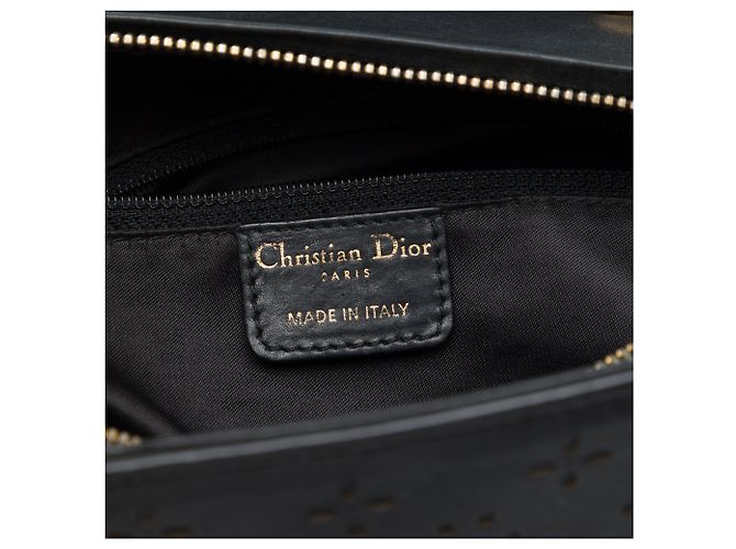 Autre Marque Dior Black Medium Perforated Calfskin Flower Lady Dior Nero - vista 5