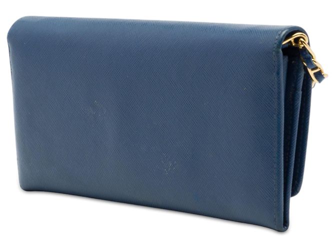 Carteira com Corrente Prada Blue Saffiano Azul - vista 2