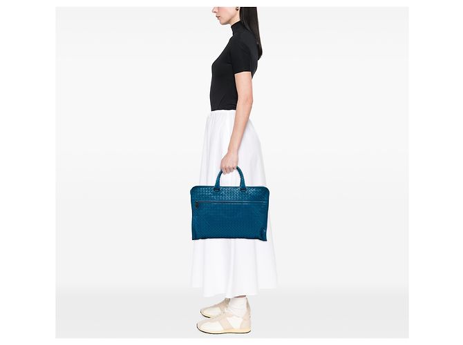 Borsetta Bottega Veneta Blue Nappa Intrecciato - vista 5