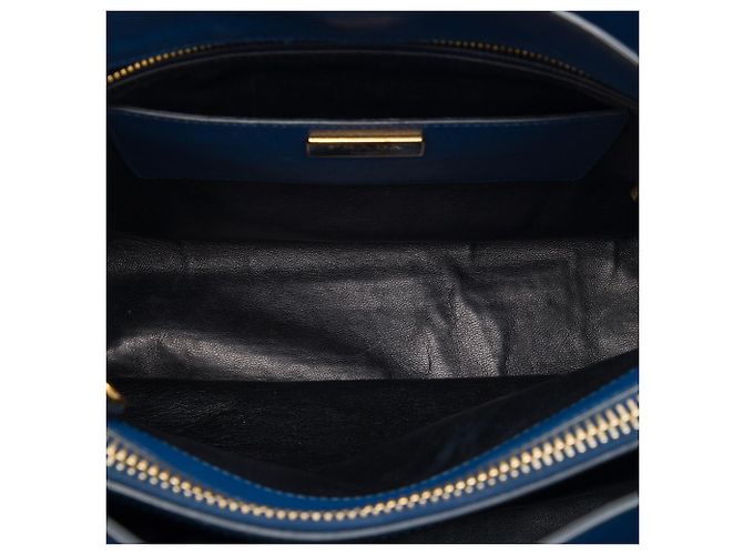 Sac Tote Prada Blue Saffiano Soft Triple Pocket Bleu Bleu foncé - vue 4