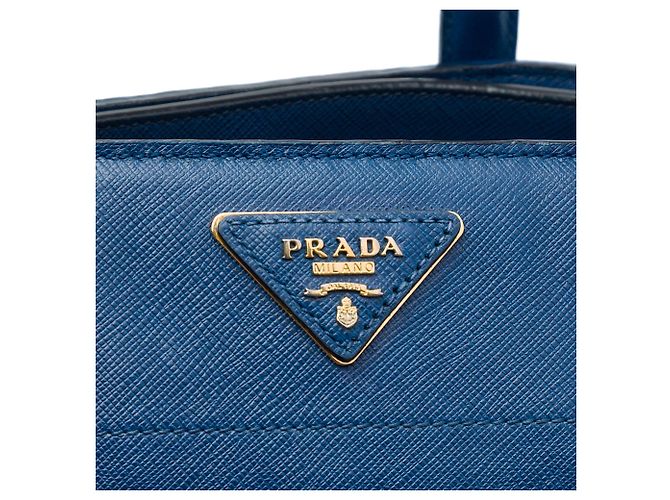 Sac Tote Prada Blue Saffiano Soft Triple Pocket Bleu Bleu foncé - vue 5