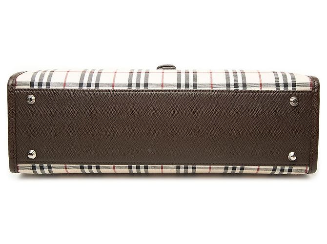 Burberry Beige House Check Canvas Handtasche - Ansicht 3