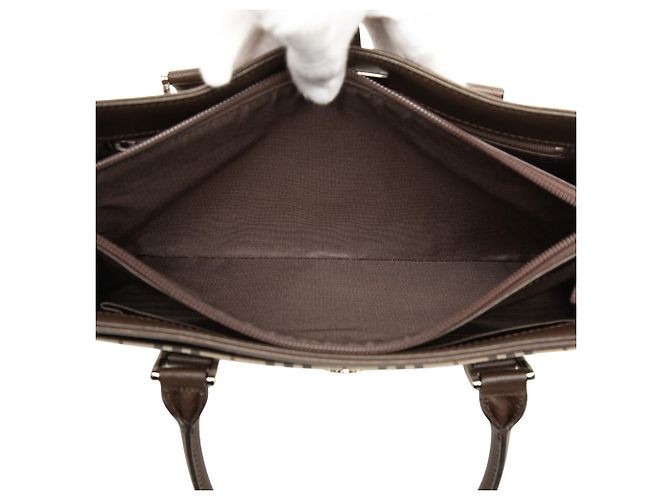 Burberry Beige House Check Canvas Handtasche - Ansicht 4