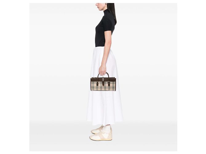Burberry Beige House Check Canvas Handtasche - Ansicht 6