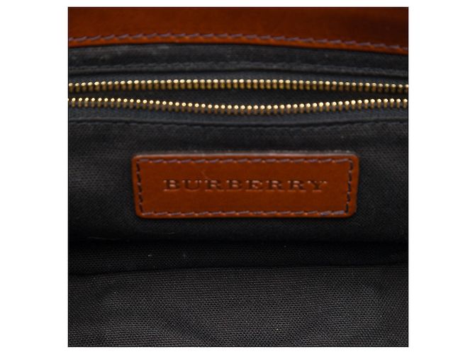 Borsa a tracolla Burberry Bridle Abbott in pelle marrone e tela House Check - vista 4