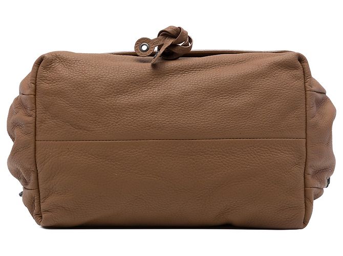 Borsa a tracolla con patta Intrecciato in pelle marrone Bottega Veneta - vista 3