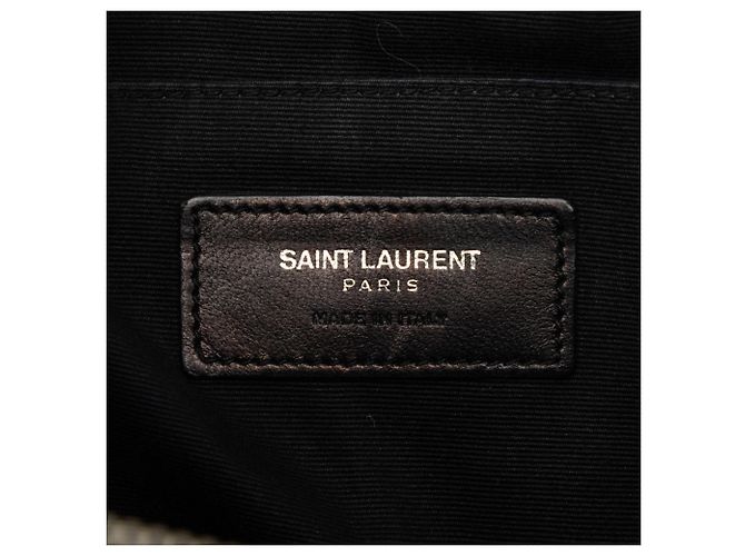 Autre Marque Saint Laurent Dokumentenhalter aus blauem Leder mit Chevron-Monogramm Marineblau - Ansicht 5