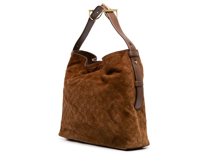 Gucci Brown Large GG Suede Horsebit Beatrix Hobo Braun - Ansicht 2