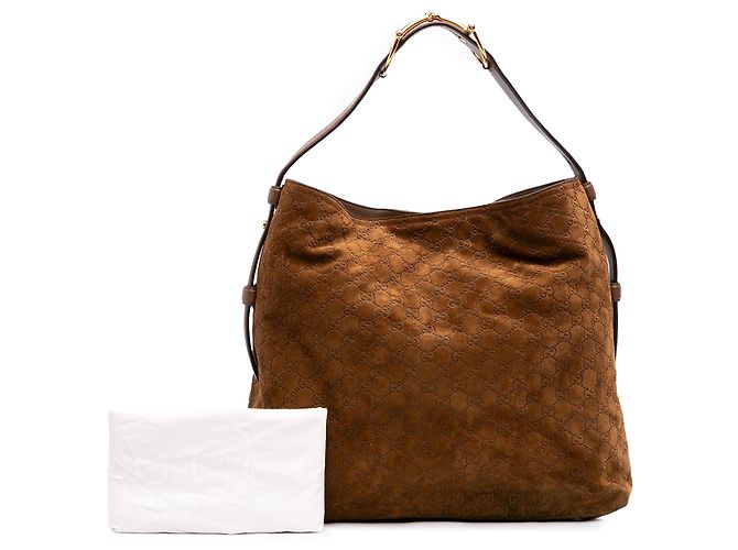 Gucci Brown Large GG Suede Horsebit Beatrix Hobo Braun - Ansicht 7