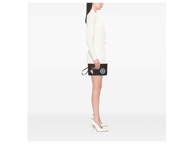 Bolso Louis Vuitton Brown Monogram Catogram Neverfull MM Castaño - vista 6
