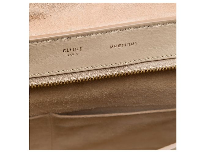 Céline Celine Beige Medium Trapeze Satchel aus bicolor Kalbsleder und Wildleder - Ansicht 5
