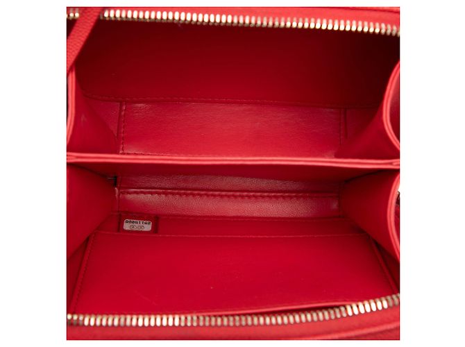 Chanel Red Small Caviar CC Filigree Vanity Case Rouge - vue 4