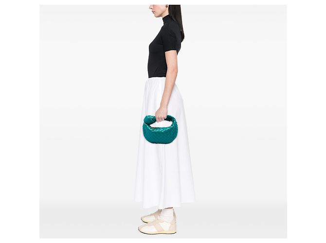 Bottega Veneta Mini Jodie in Nappa Intrecciato Blu Turchese - vista 5