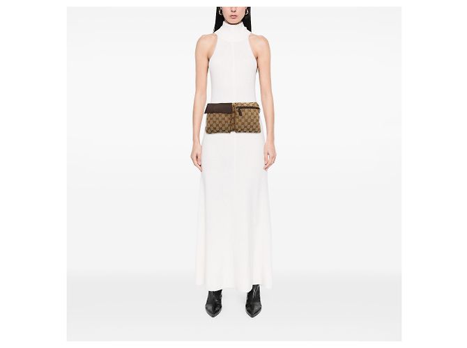 Bolso cinturón Gucci de lona GG beige con doble bolsillo - vista 6