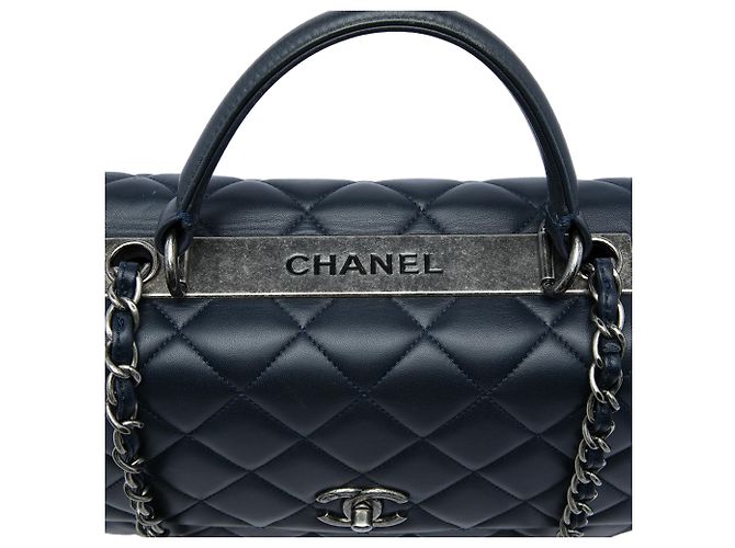 Chanel Blue Large Lambskin Trendy CC Top Handle Flap Azul Azul marinho - vista 6