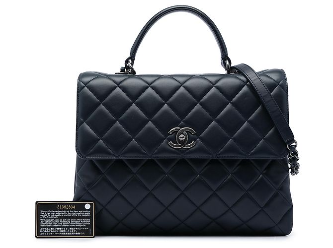 Chanel Blue Large Lambskin Trendy CC Top Handle Flap Azul Azul marinho - vista 8