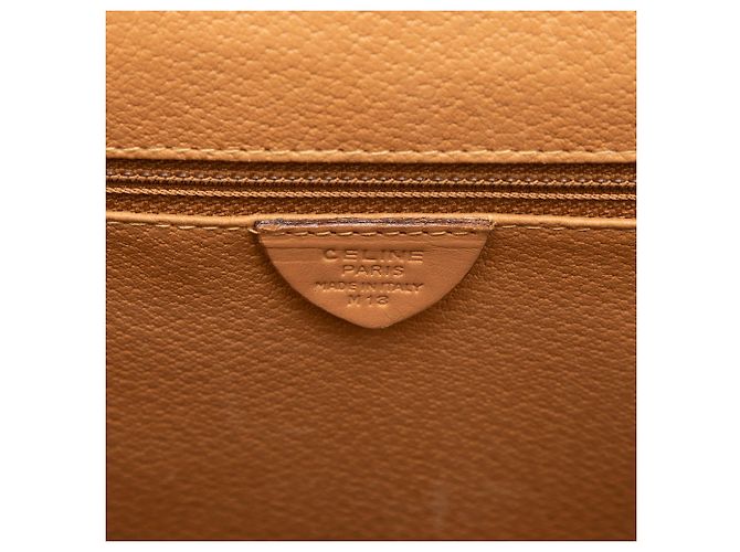 Céline Bolso Satchel Celine Brown Macadam Coated Canvas Castaño - vista 5