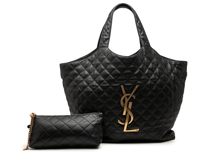 Autre Marque Saint Laurent Icare Shopping Tote aus gestepptem Lammleder in Schwarz Maxi - Ansicht 7