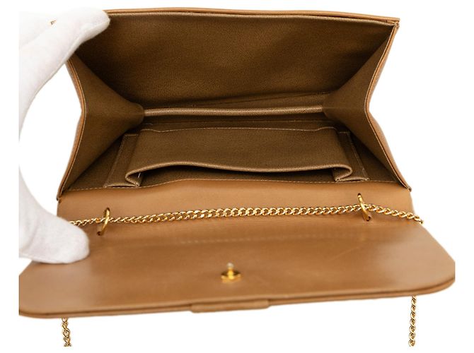 Autre Marque Borsa a tracolla Dior in pelle marrone con catena - vista 4