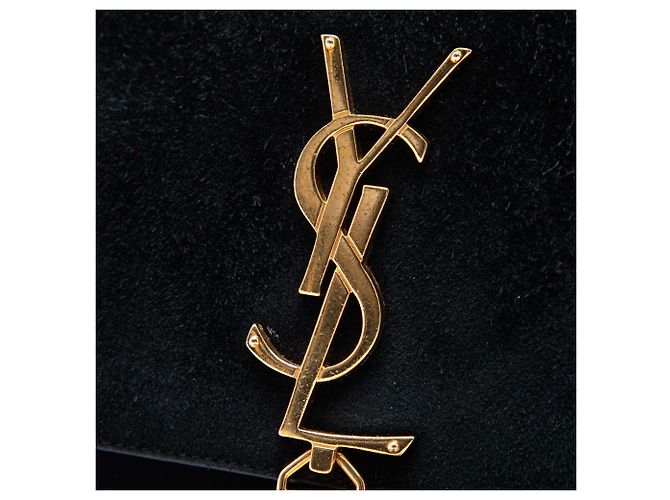 Autre Marque Saint Laurent Black Small Suede Monogram Kate Tassel Crossbody Nero - vista 5