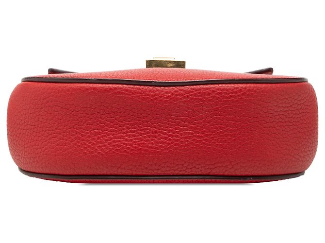 Chloé Mini Bolsa Tiracolo Drew em Couro Vermelho - vista 3