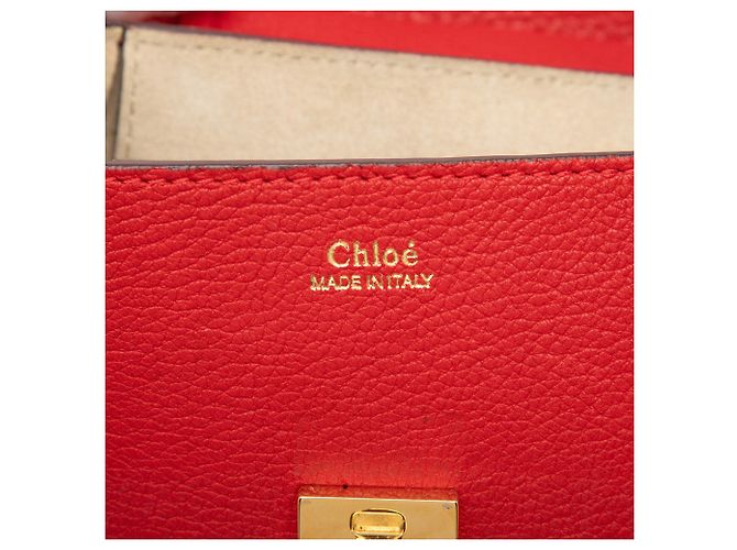 Chloé Mini Bolsa Tiracolo Drew em Couro Vermelho - vista 5