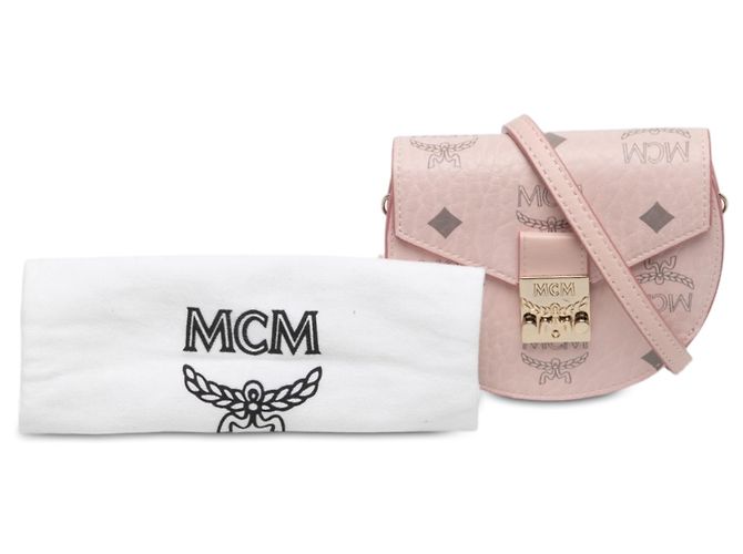 MCM Pink Mini Visetos Coated Canvas Patricia Crossbody - Ansicht 6