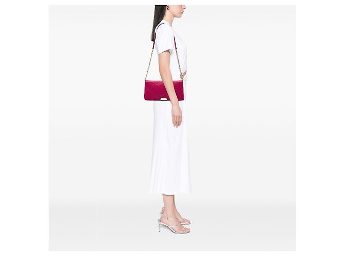 Burberry Pink Medium Grained Calfskin Mildenhall Crossbody Rosa - vista 5