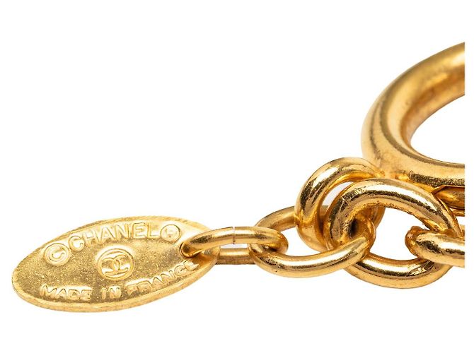 Colar com pingente acolchoado Chanel Gold CC banhado a ouro Dourado - vista 5