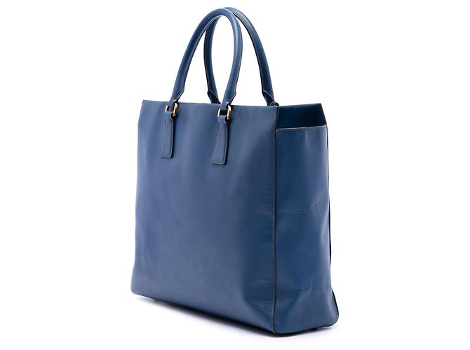 Prada Blue Saffiano Lux Open Convertible Tote - view 2