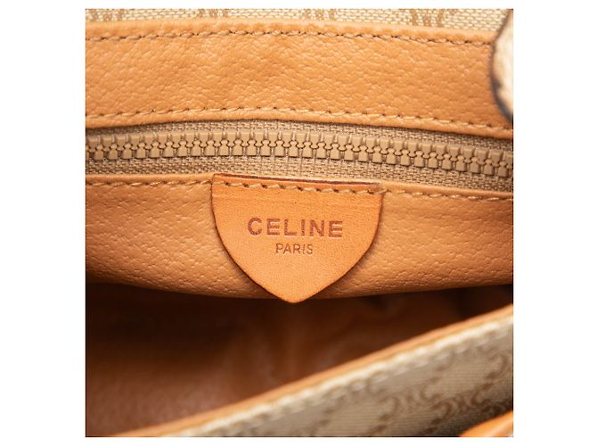 Céline Sac bandoulière Celine Beige Macadam Coated Canvas - vue 5