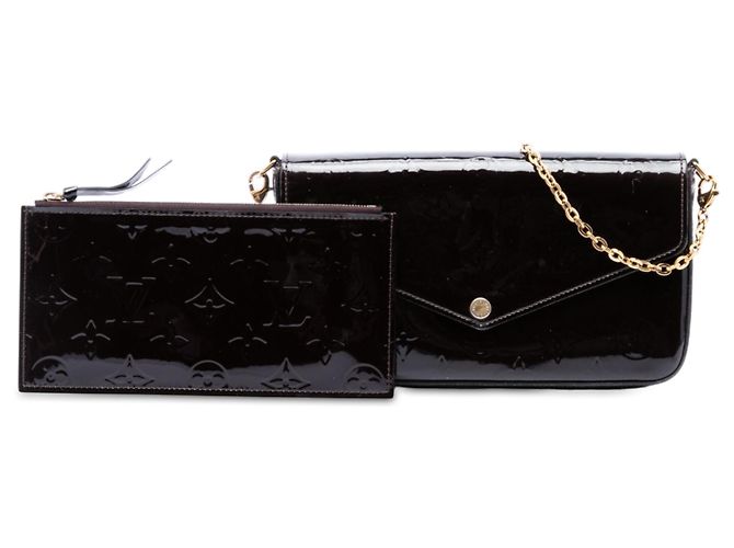 Louis Vuitton Purple Monogram Vernis Pochette Felicie Porpora - vista 7